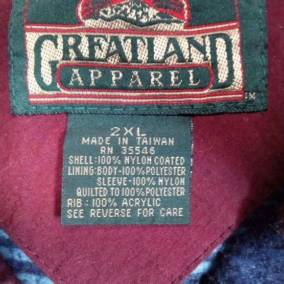 Vintage Greatland Apparel Mens Jacket Red XXL Full Zip Insulated Pockets 2XL - Picture 5 of 16